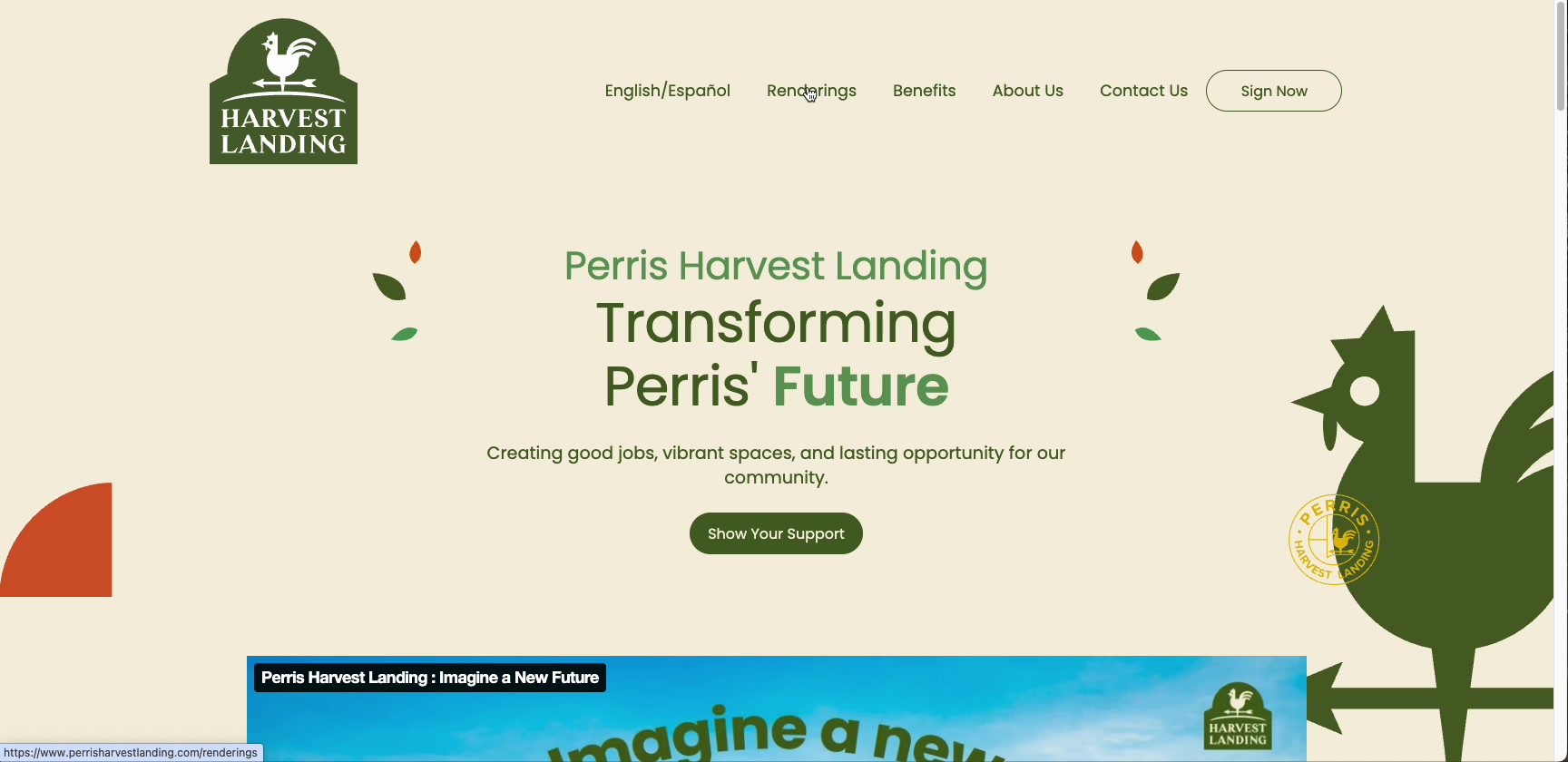 Perris Harvest Landing Homepage