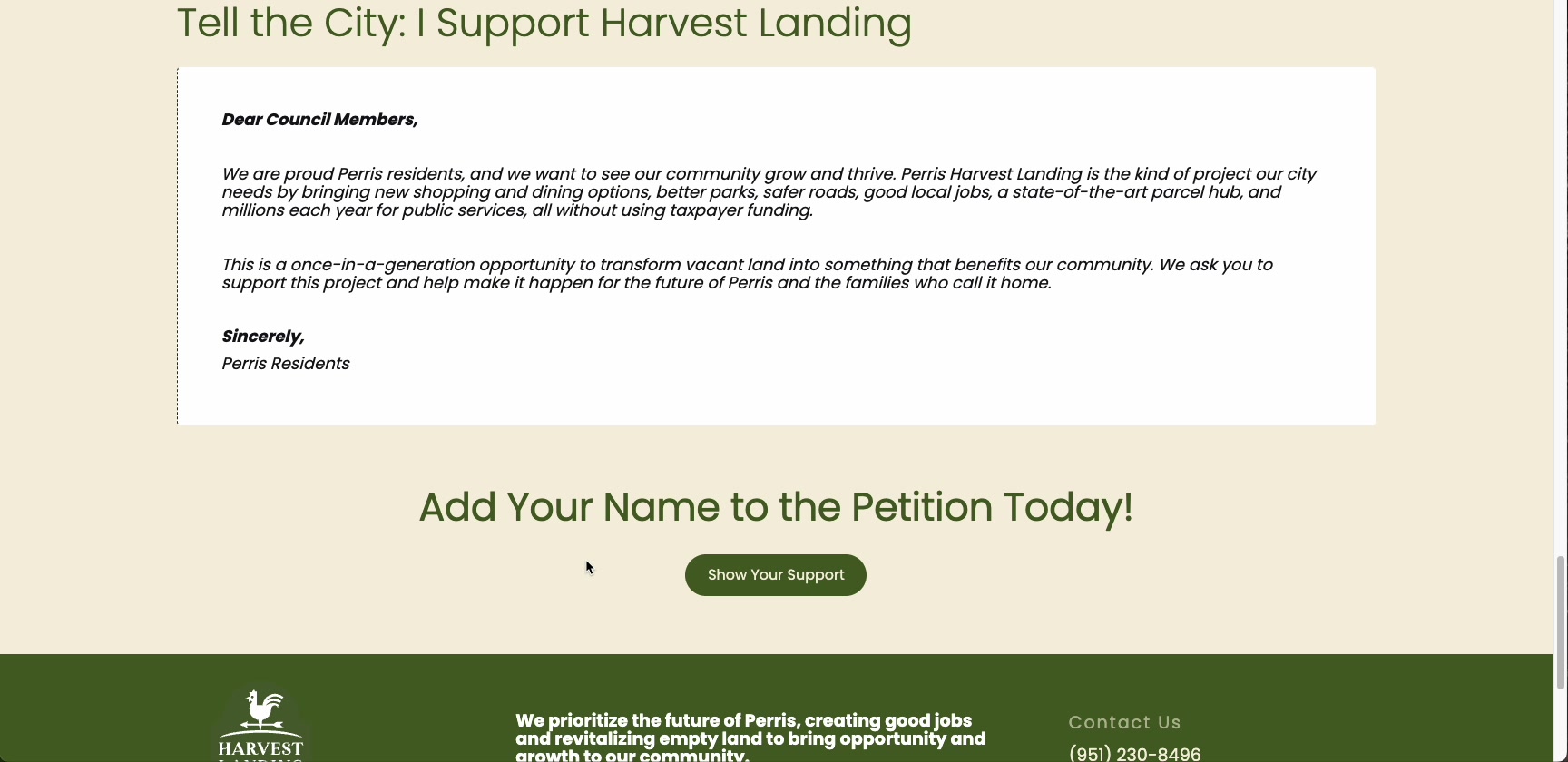 Petition Letter to Council